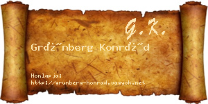 Grünberg Konrád névjegykártya