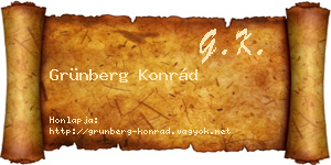 Grünberg Konrád névjegykártya
